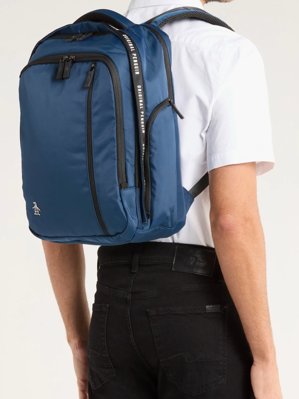 Original Penguin Dark Blue Nylon Laptop Backpack